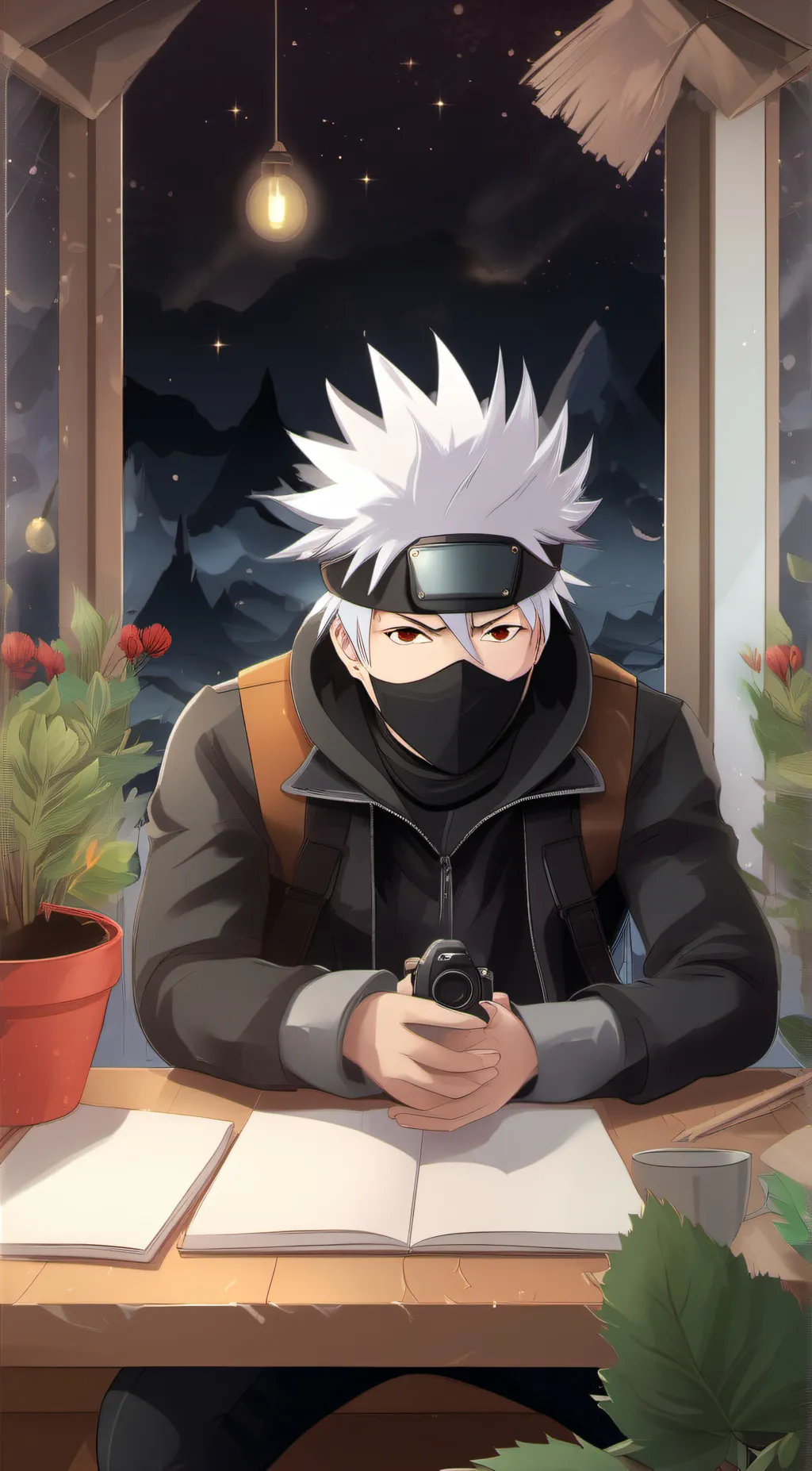 ai character:  Kankashi  background