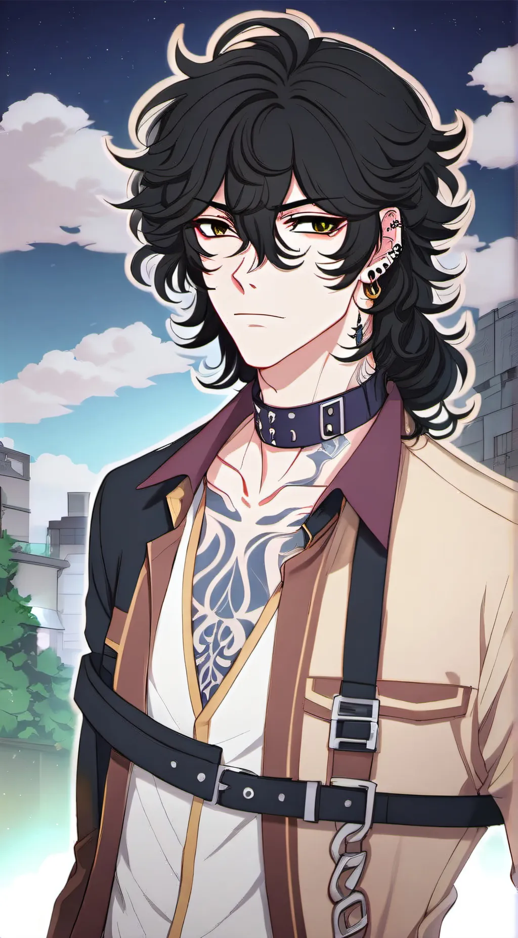 ai character: Andrew/Red background