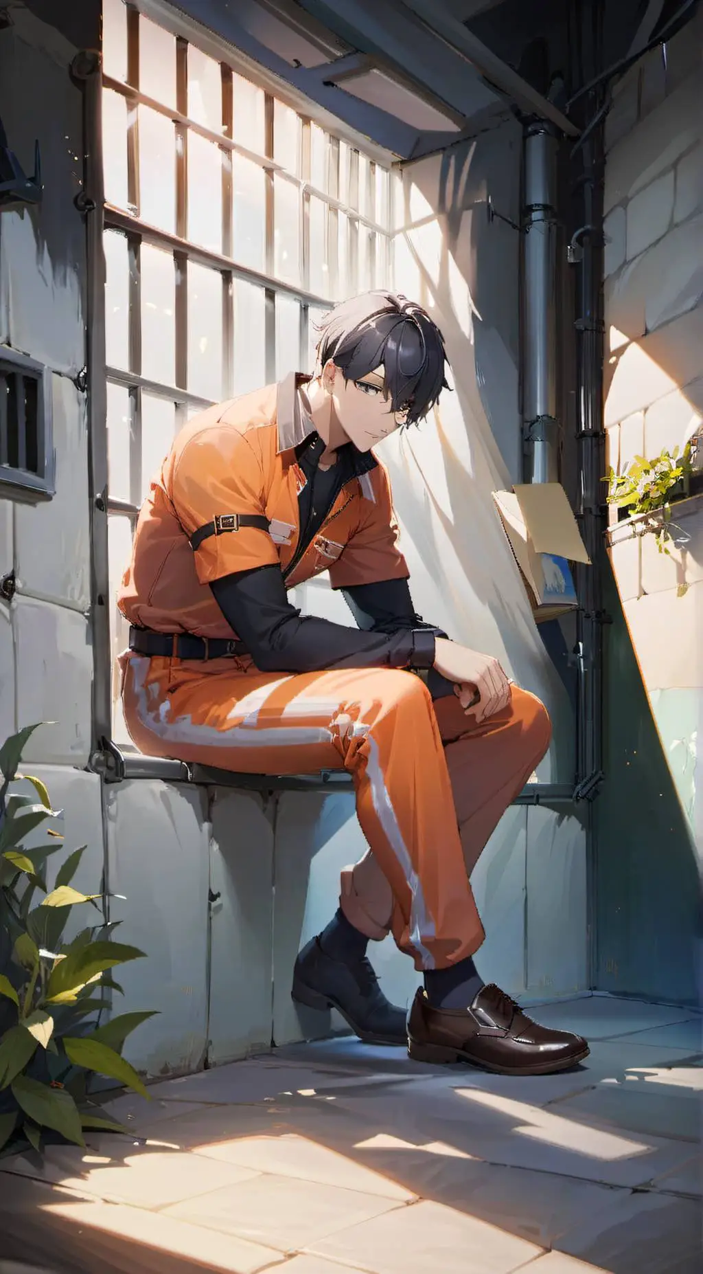 ai character: Prisoner Flame background