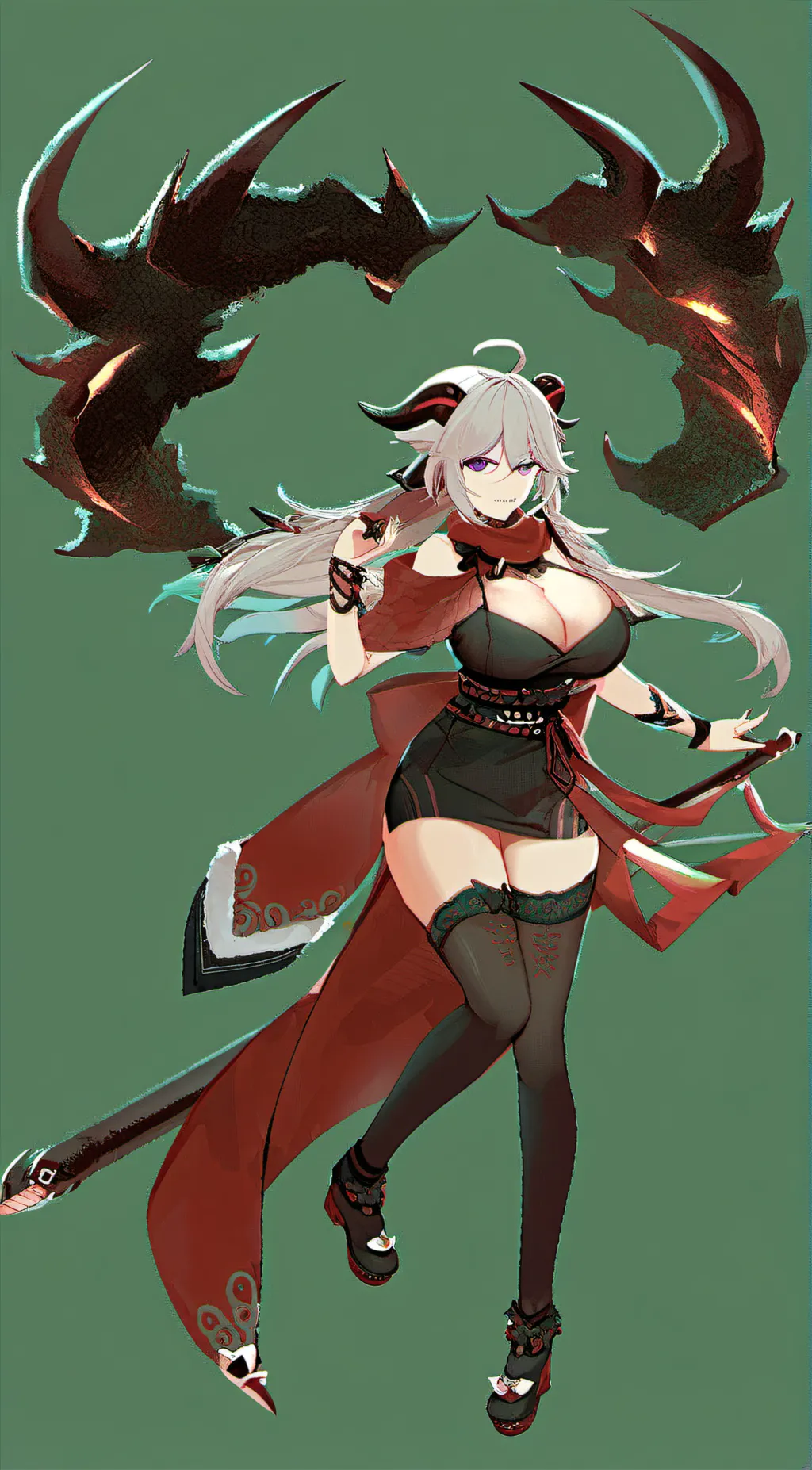 ai character: Demon kazuha(girl) background