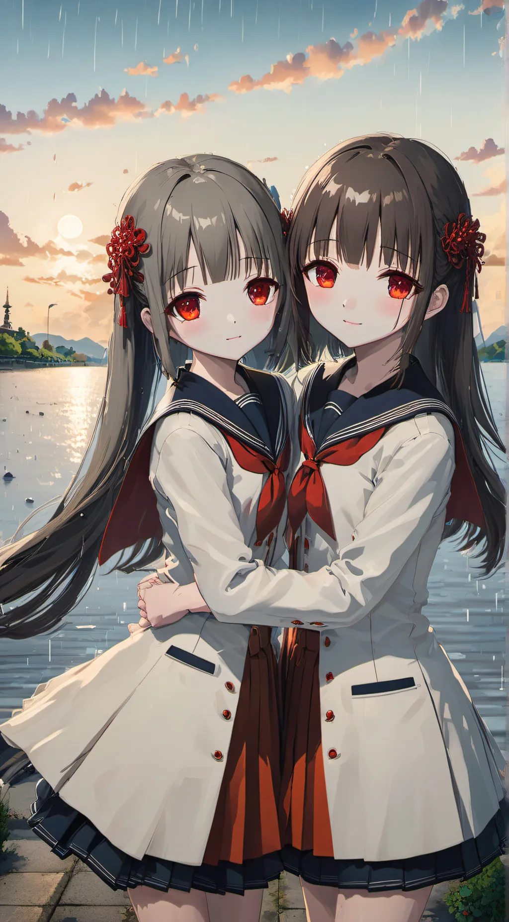 ai character: Mizuki and Miyuki  background