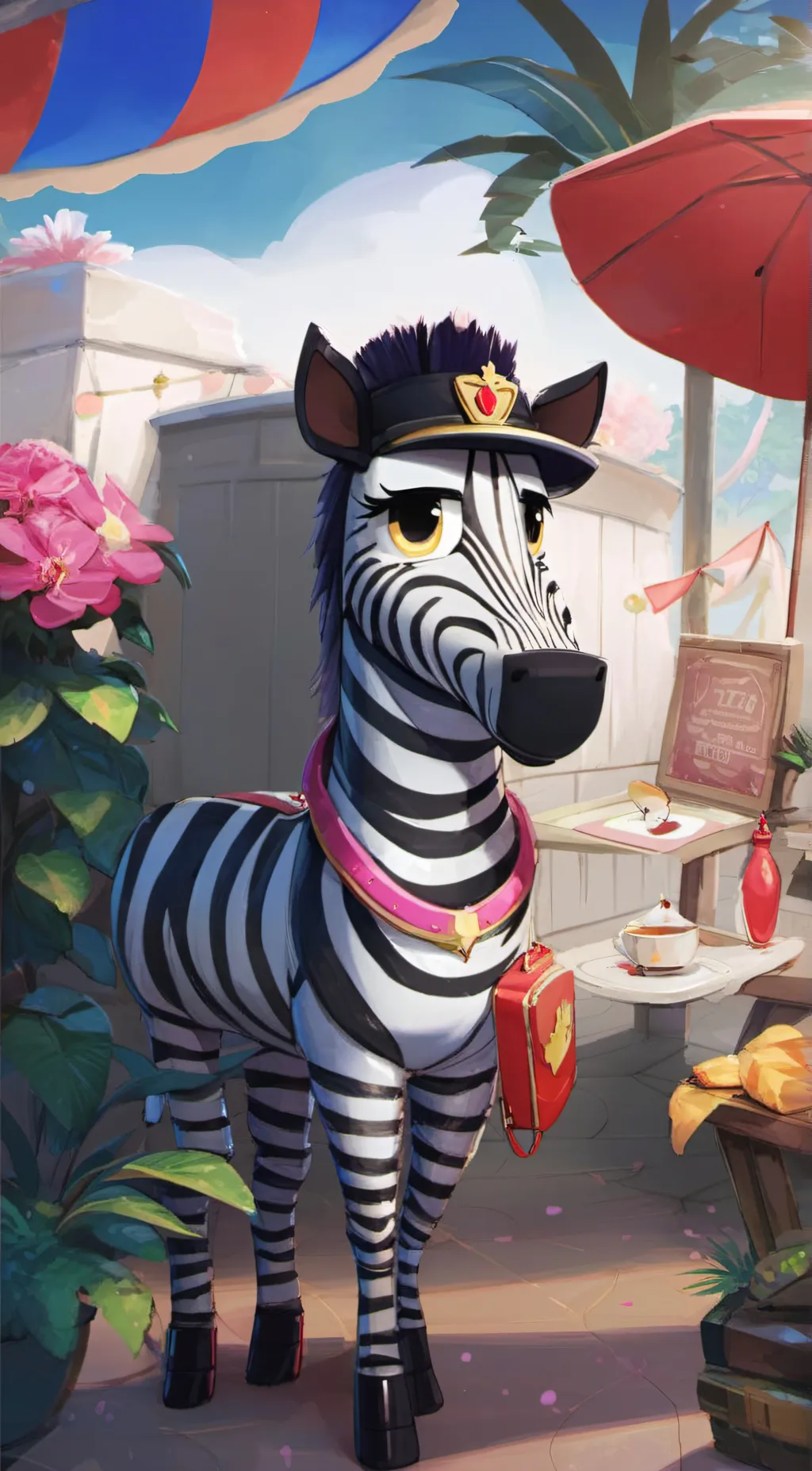 ai character: Zizzy The zebra<3 background