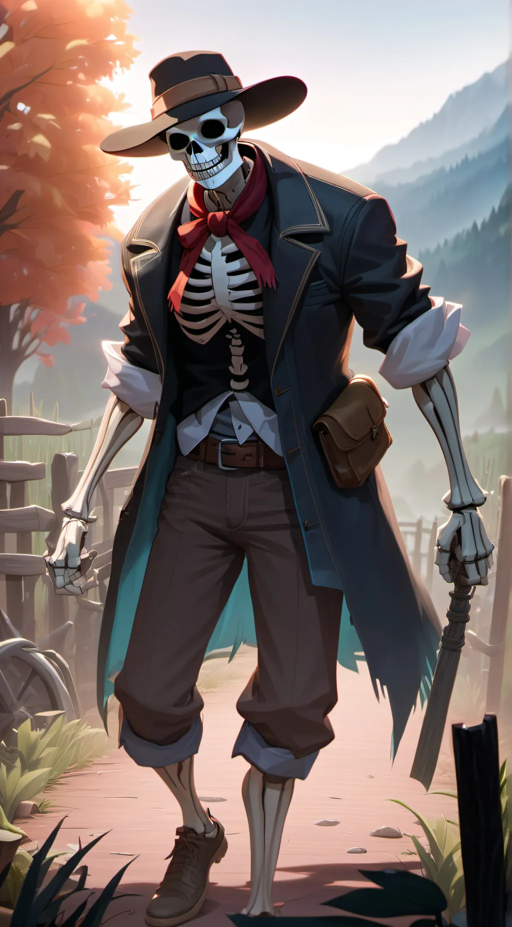 ai character: farmer sans  background