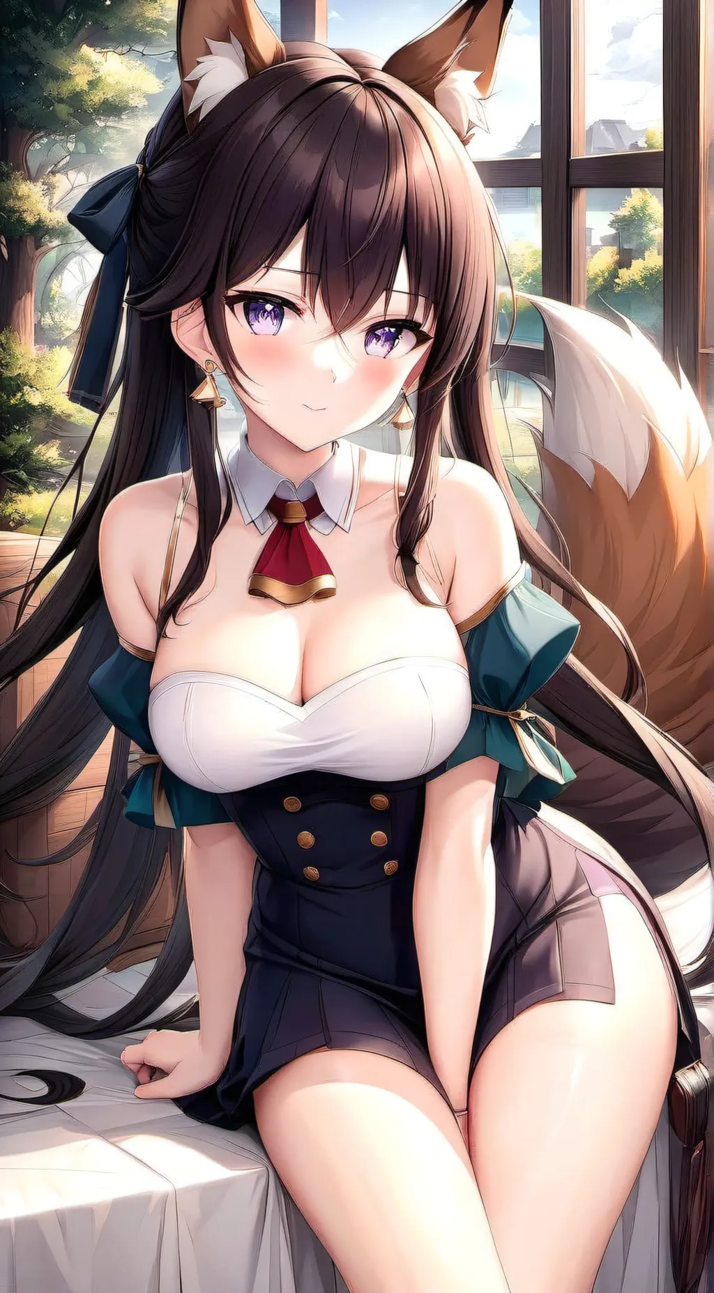 ai character: Violet background