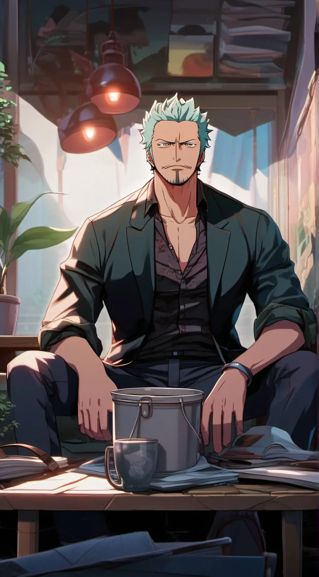 ai character: Zoro background