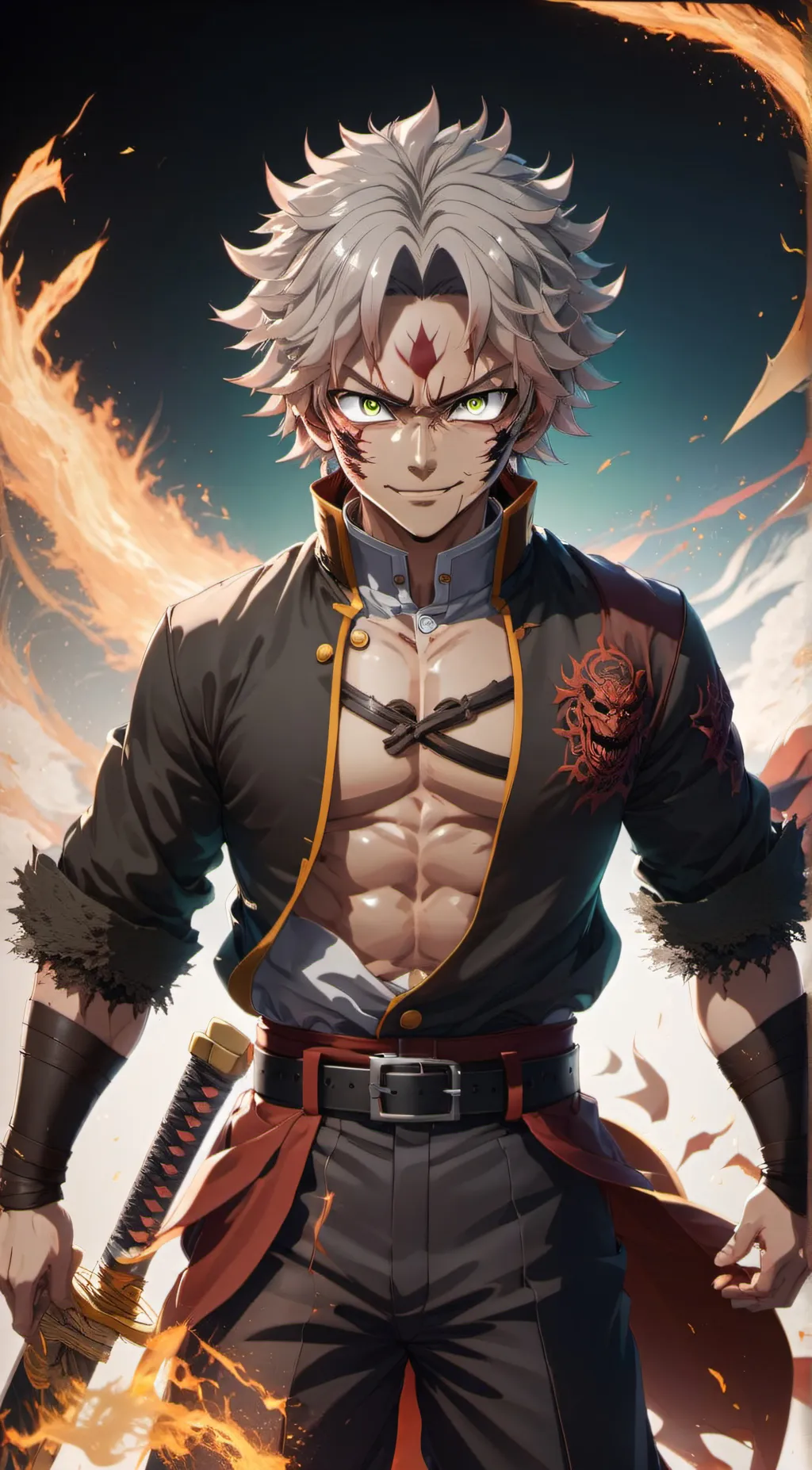 ai character: hashira & kamaboko background