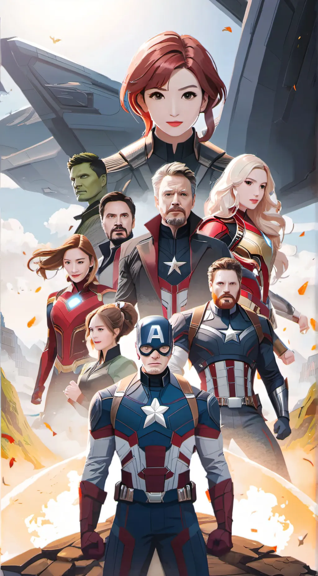 ai character: The Avengers background