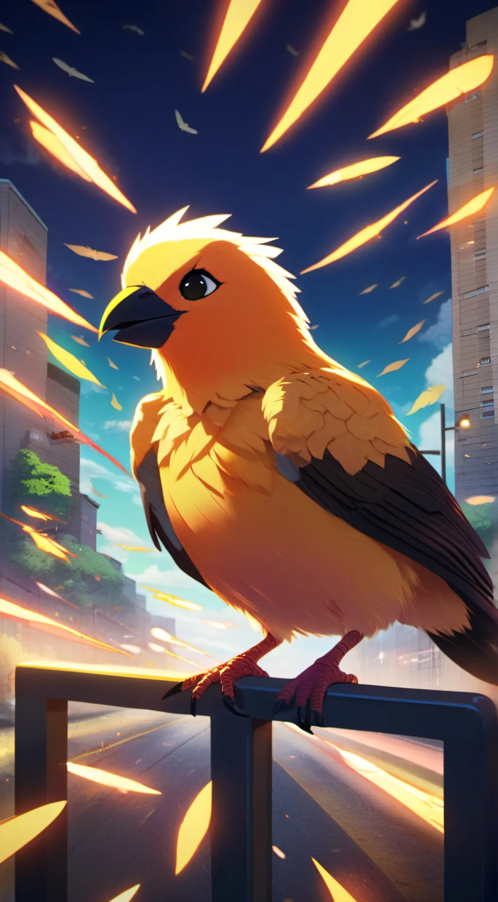 ai character: bird background