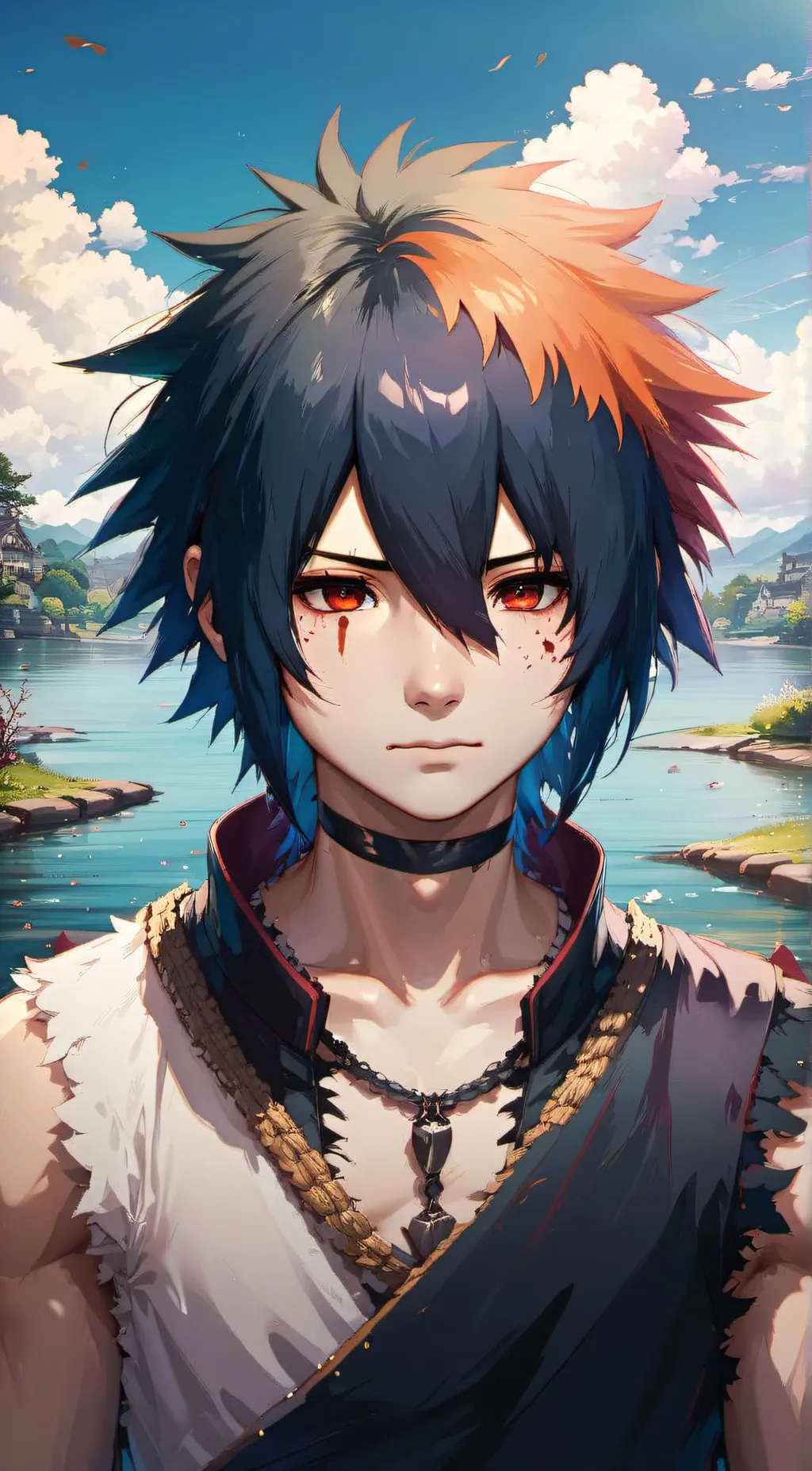 ai character: Emo Sasuke  background