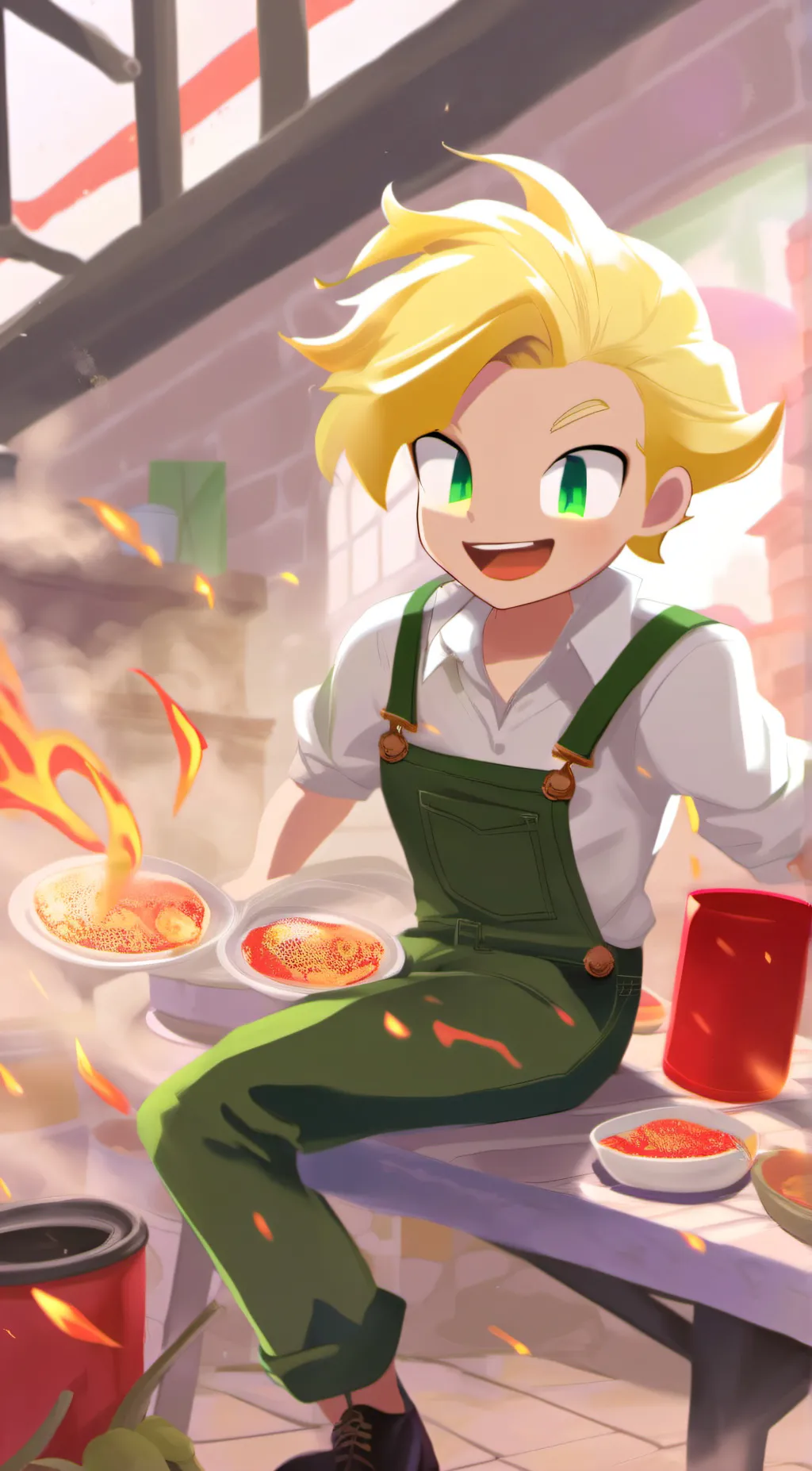 ai character: Sparkling cookie background