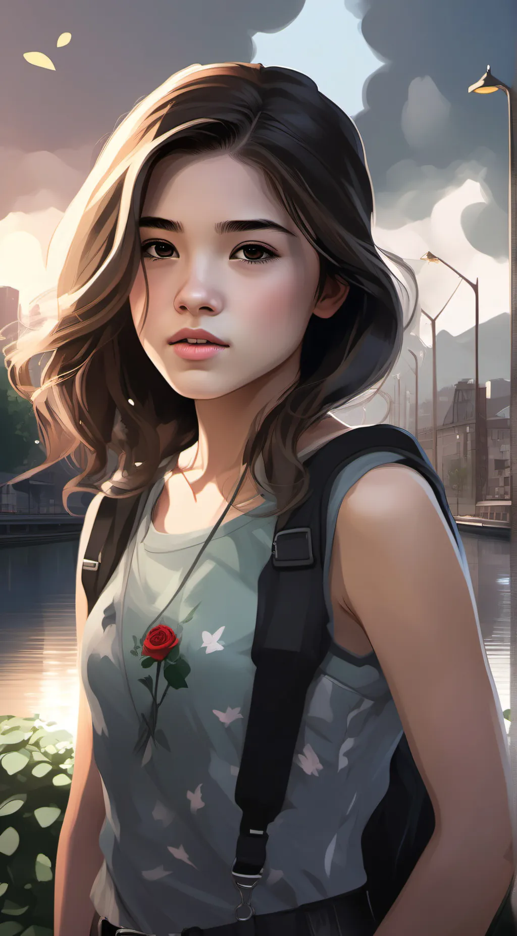 ai character: Rose background
