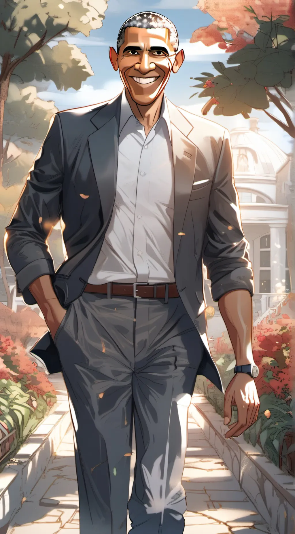 ai character: Obamna  background