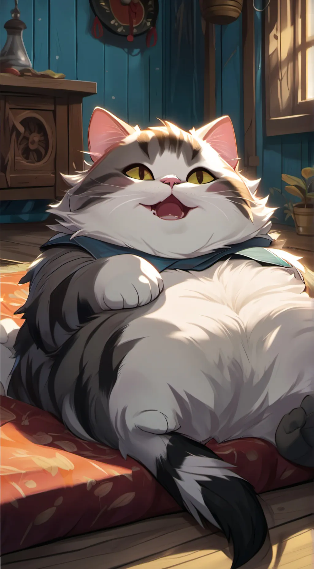ai character: Ugliest cat ever background