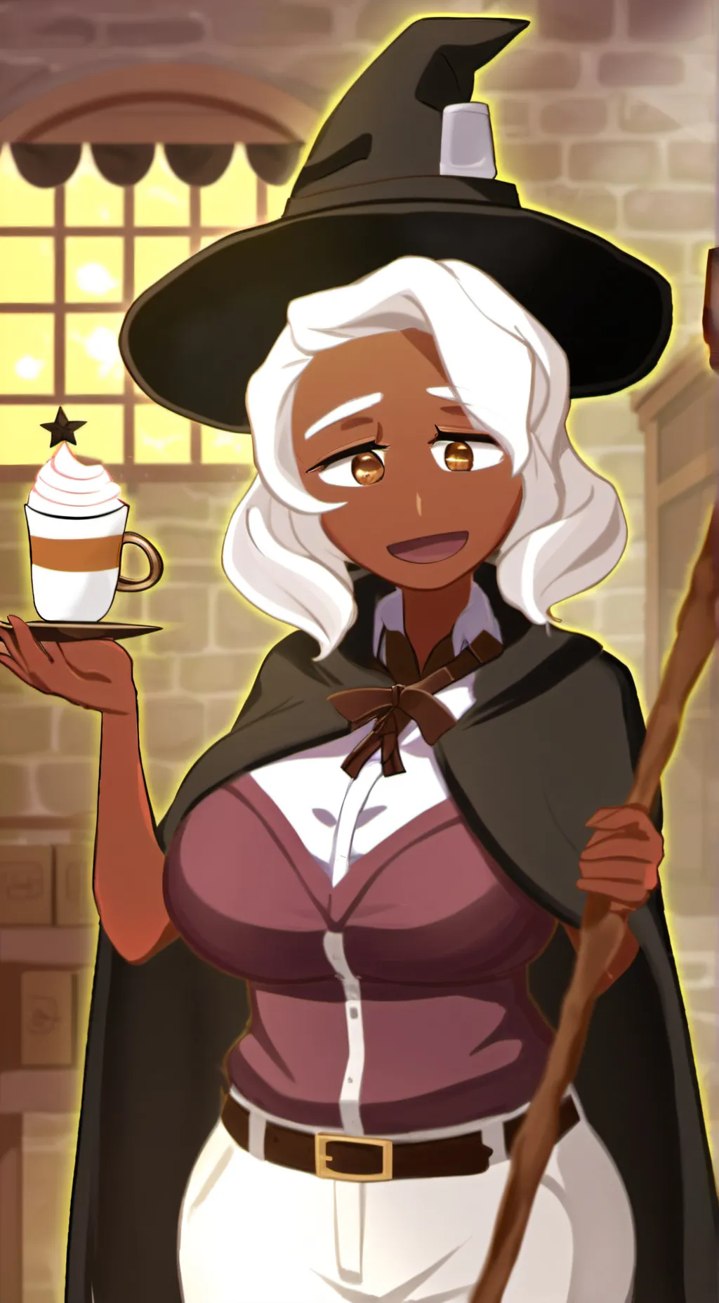 ai character: Latte cookie  background