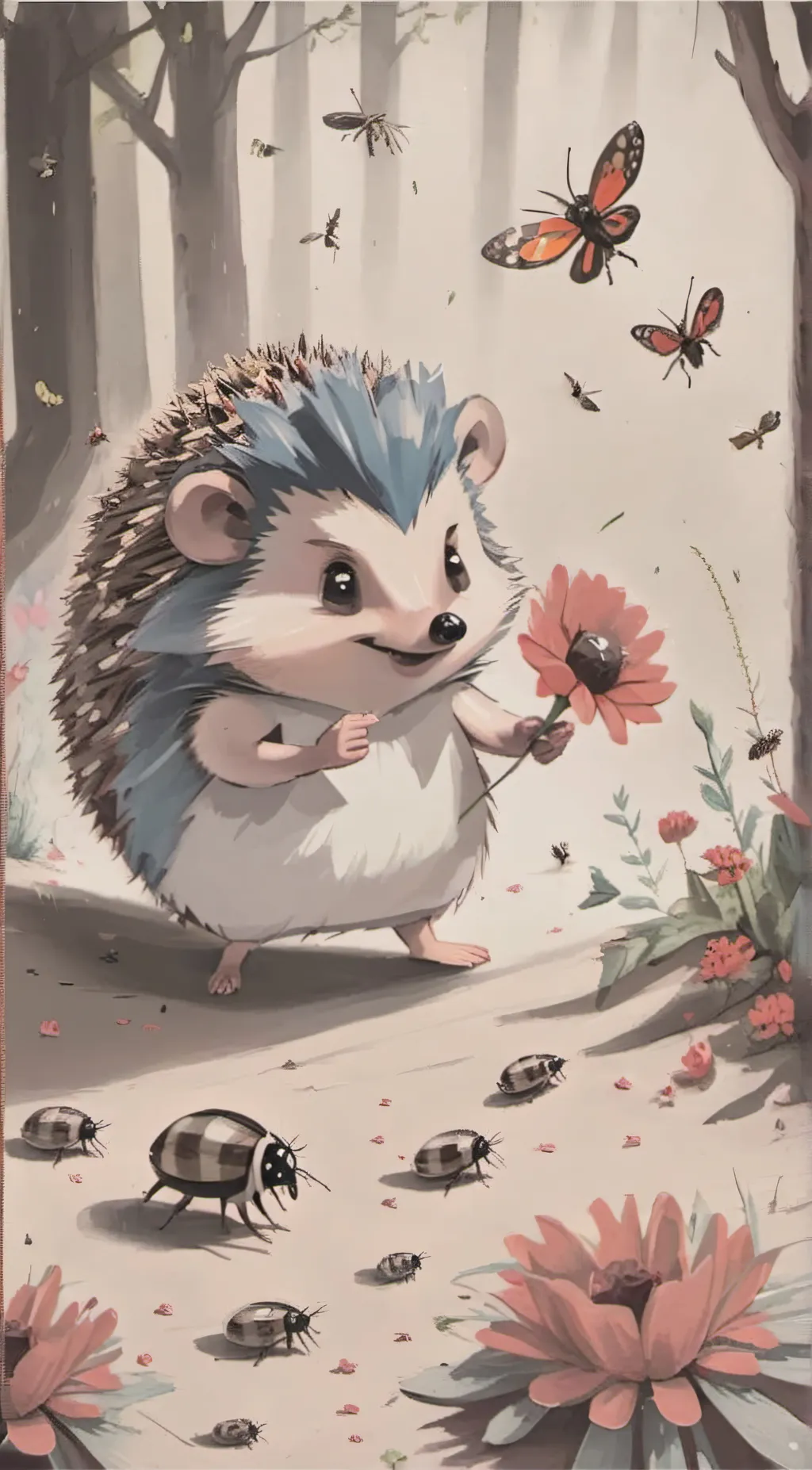 ai character: Plant Hedgehog  background