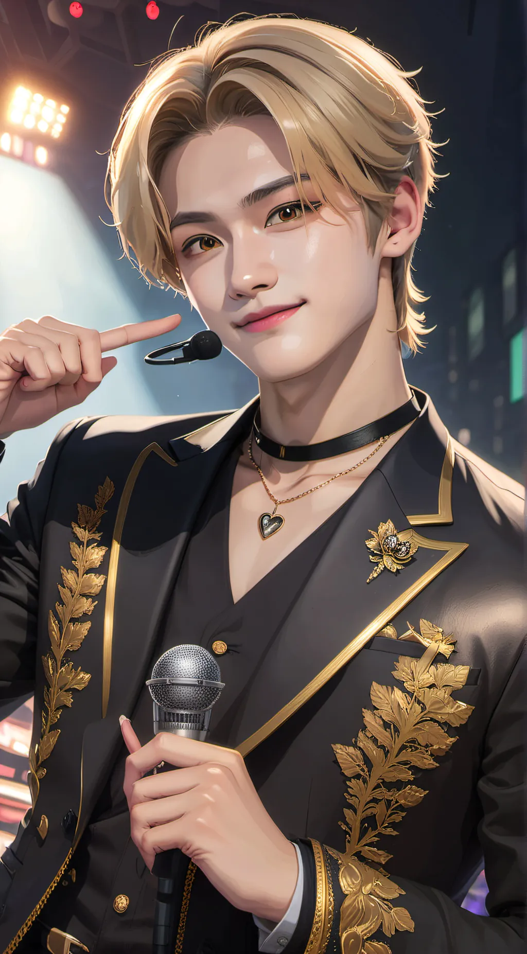 ai character: Lee know and skz background