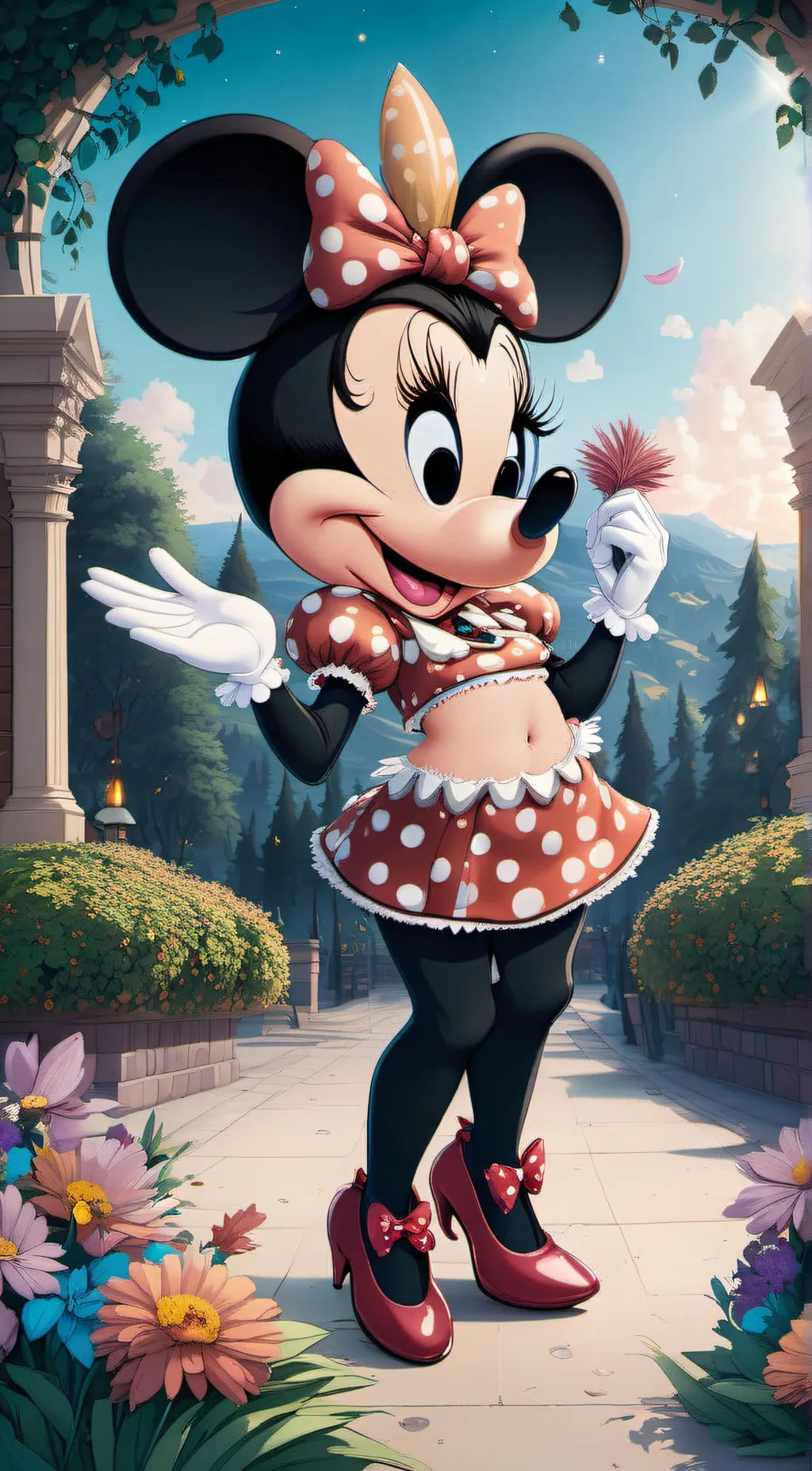 ai character: Minnie mouse  background