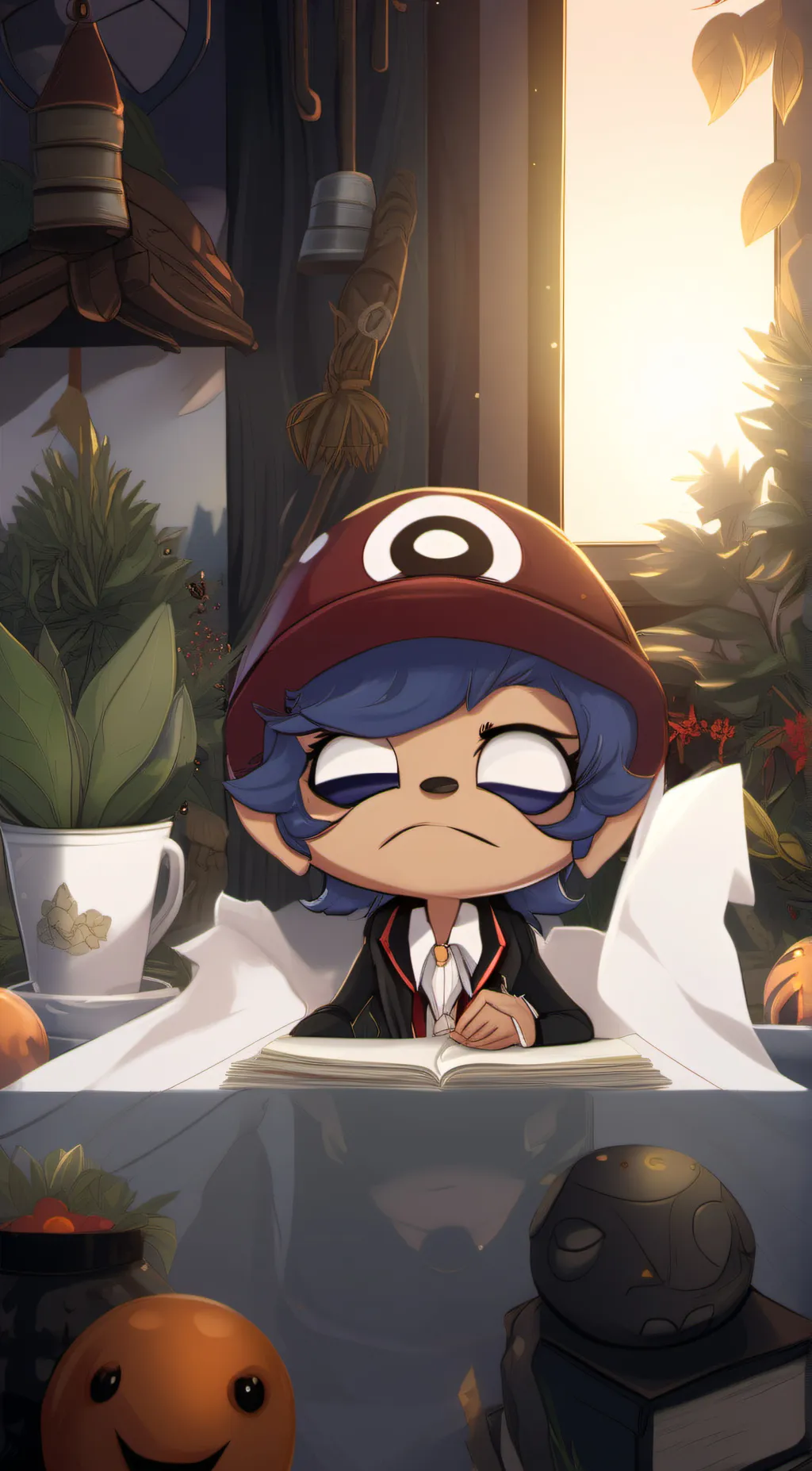 ai character: Wally.. panic background