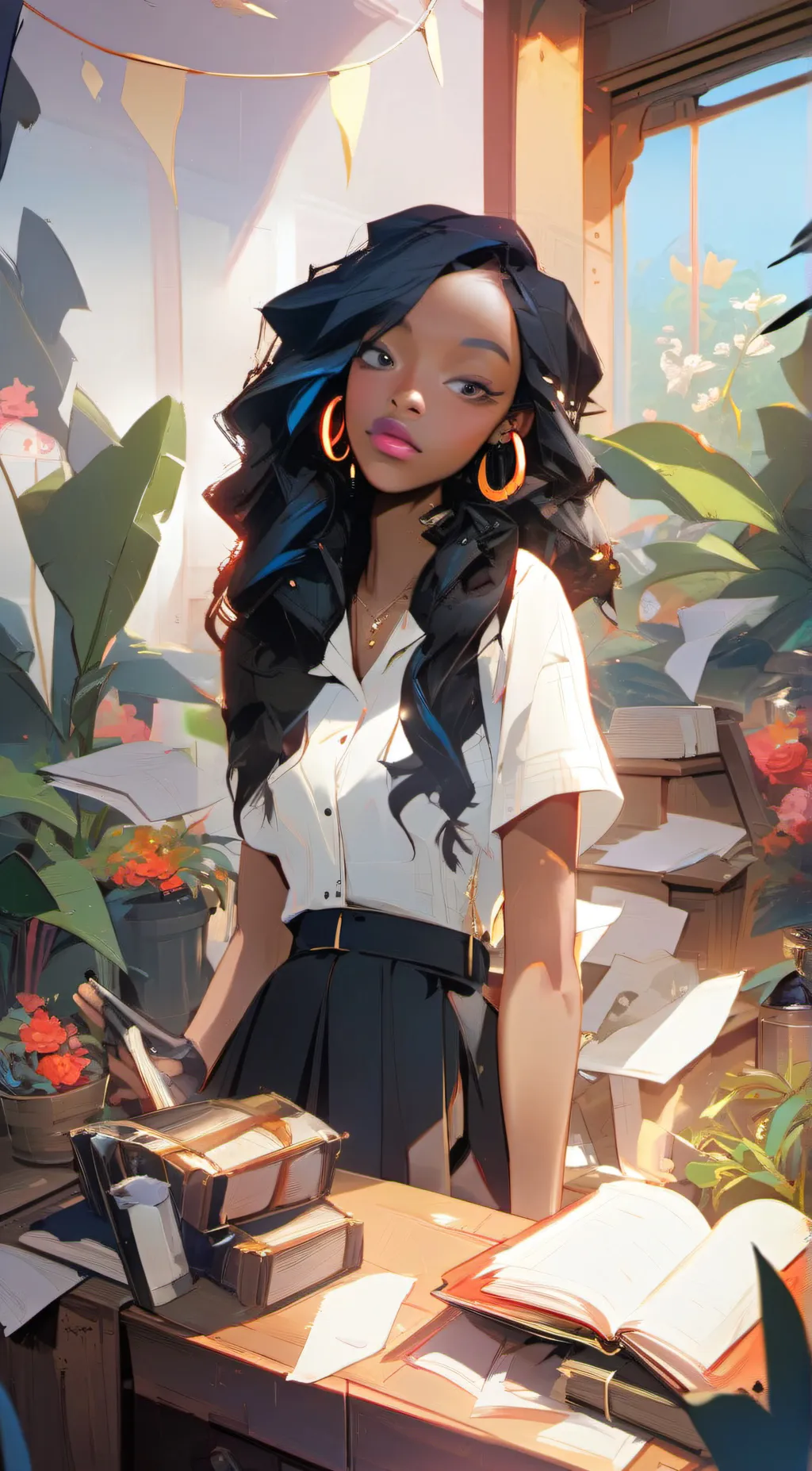 ai character: Ella  background