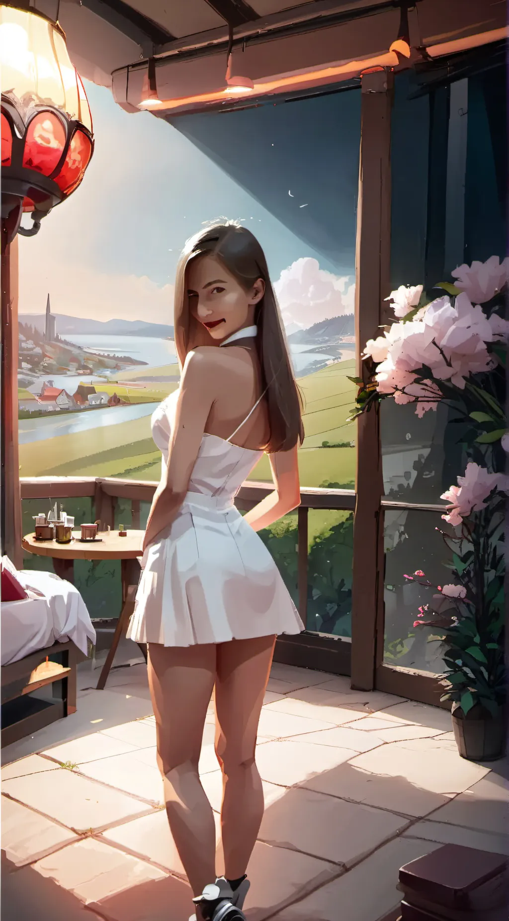 ai character: Love girl background