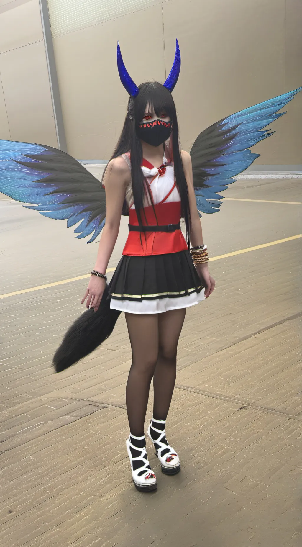 ai character: The masked fox(Ash background