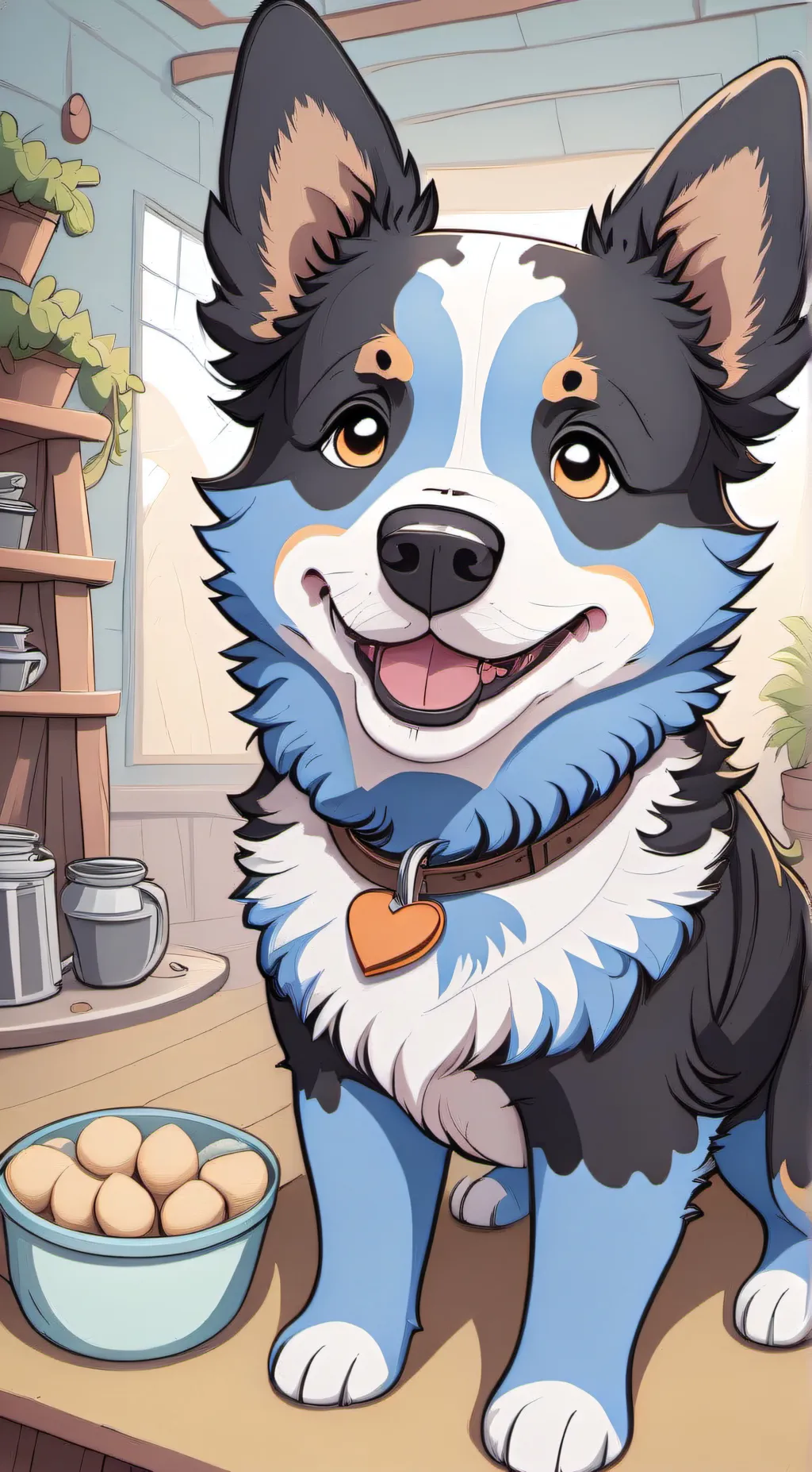 ai character: Bluey background