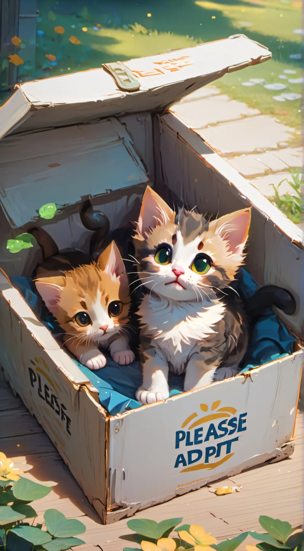 ai character: Mitten and Lilly  background