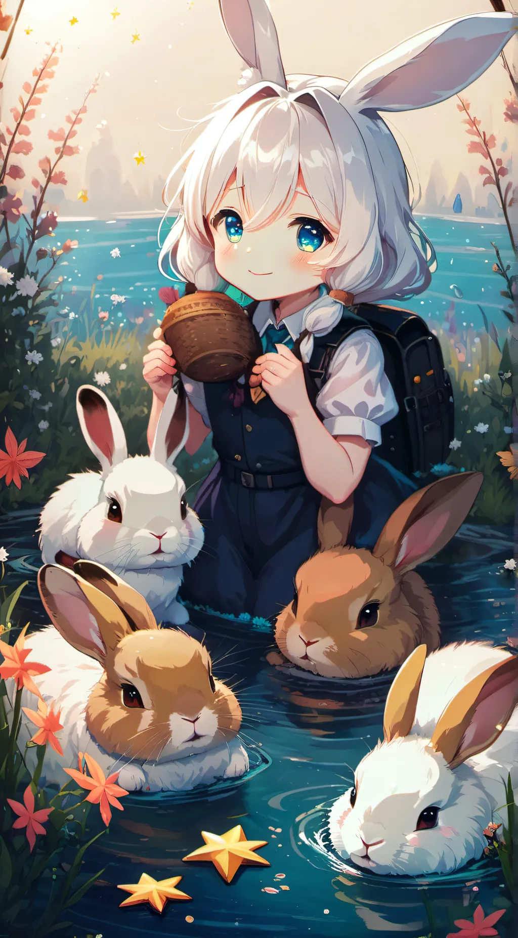 ai character: Snowflake background