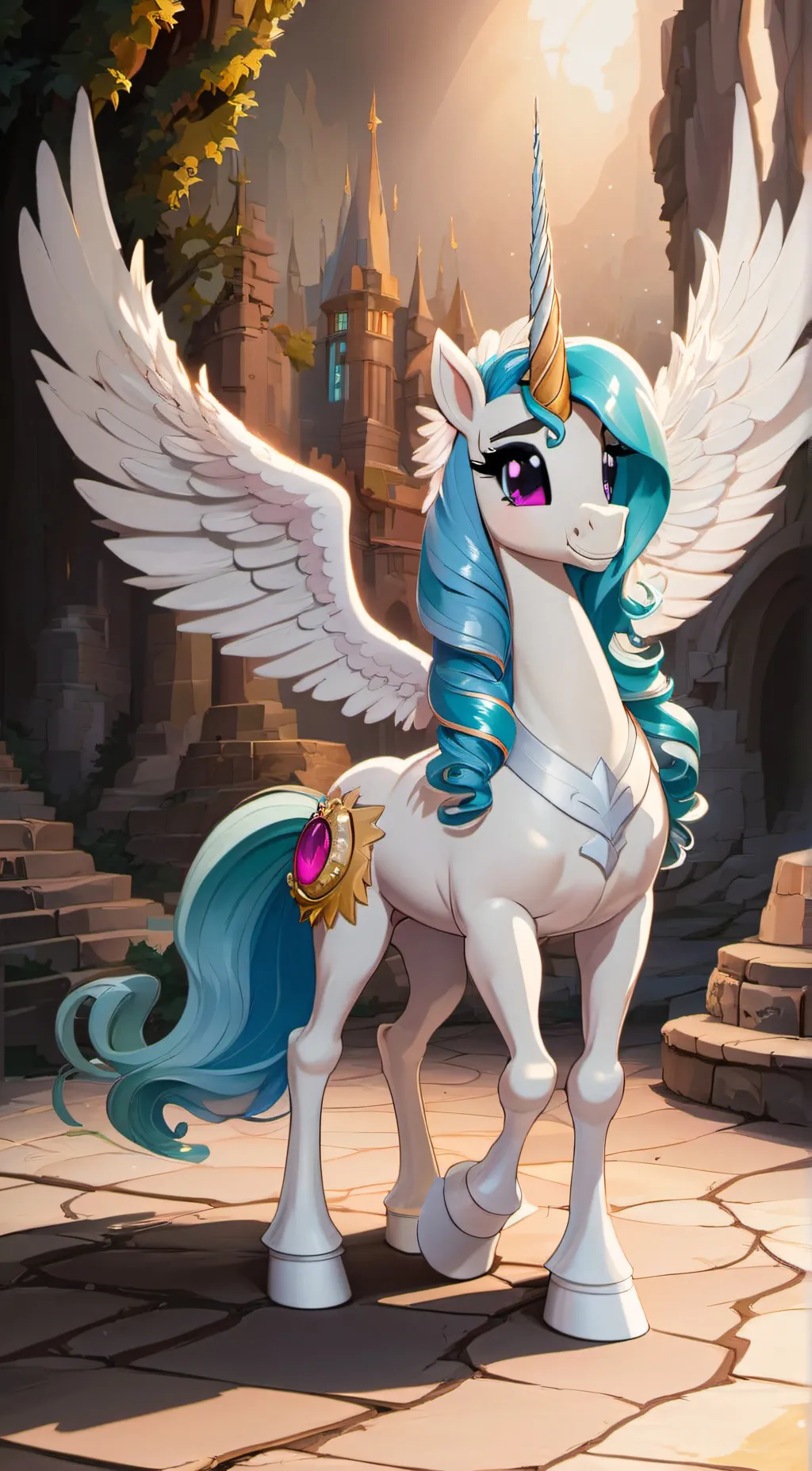 ai character: Princess Celestia background