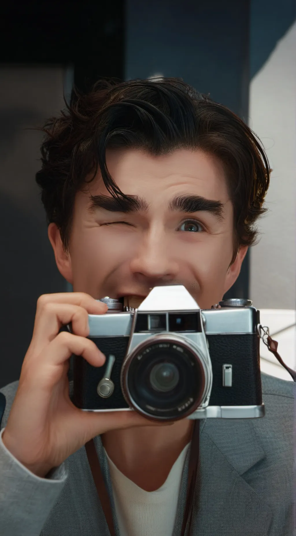 ai character: Caught you in 4K background