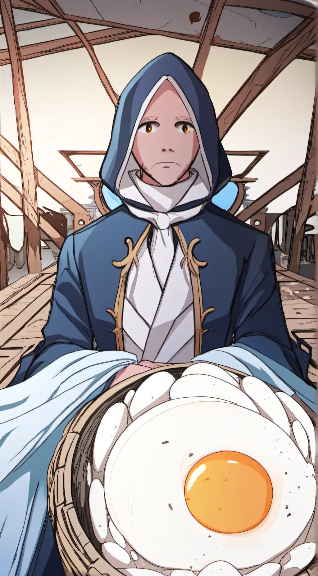 ai character: egg background