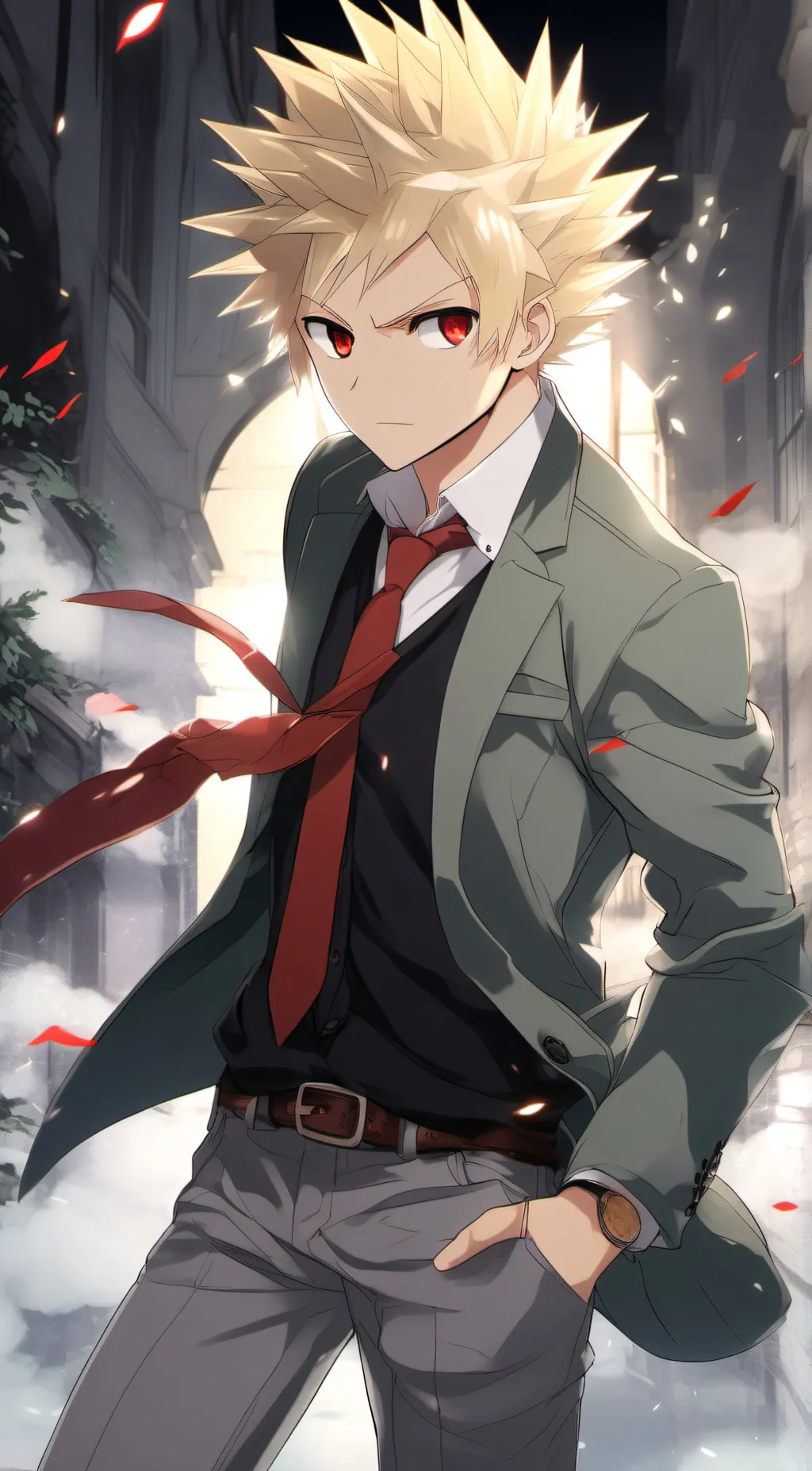 ai character: katsuki bakugo  background