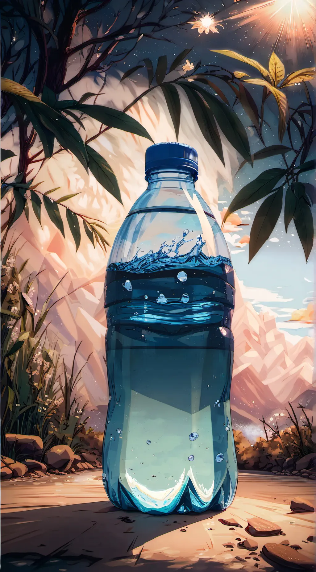 ai character: water background