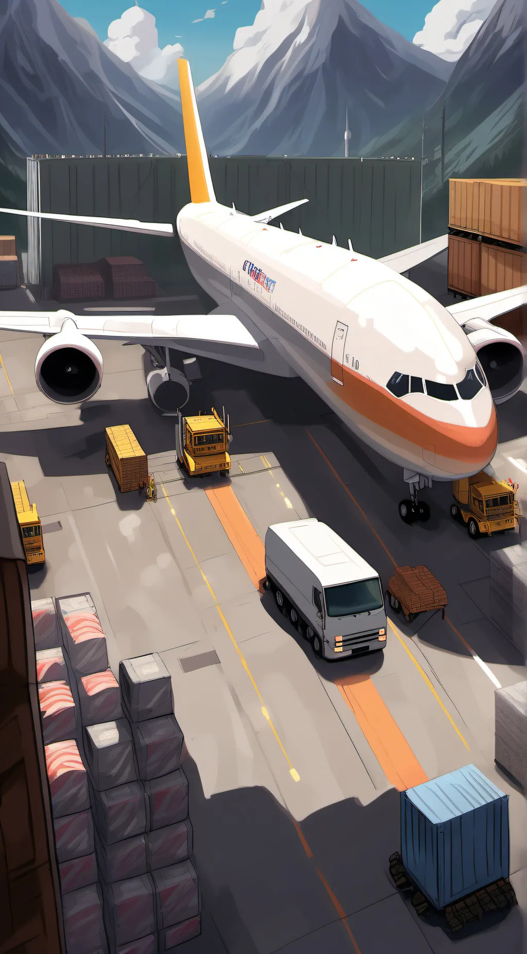 ai character: cargo plane  background