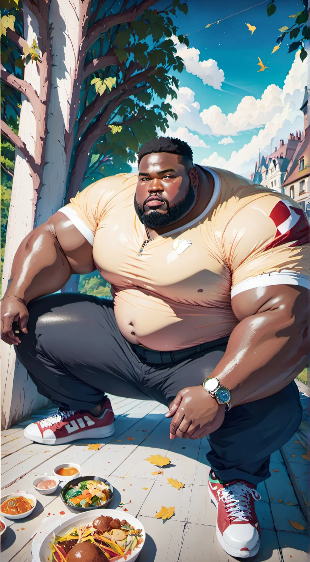 ai character: Fat ass background