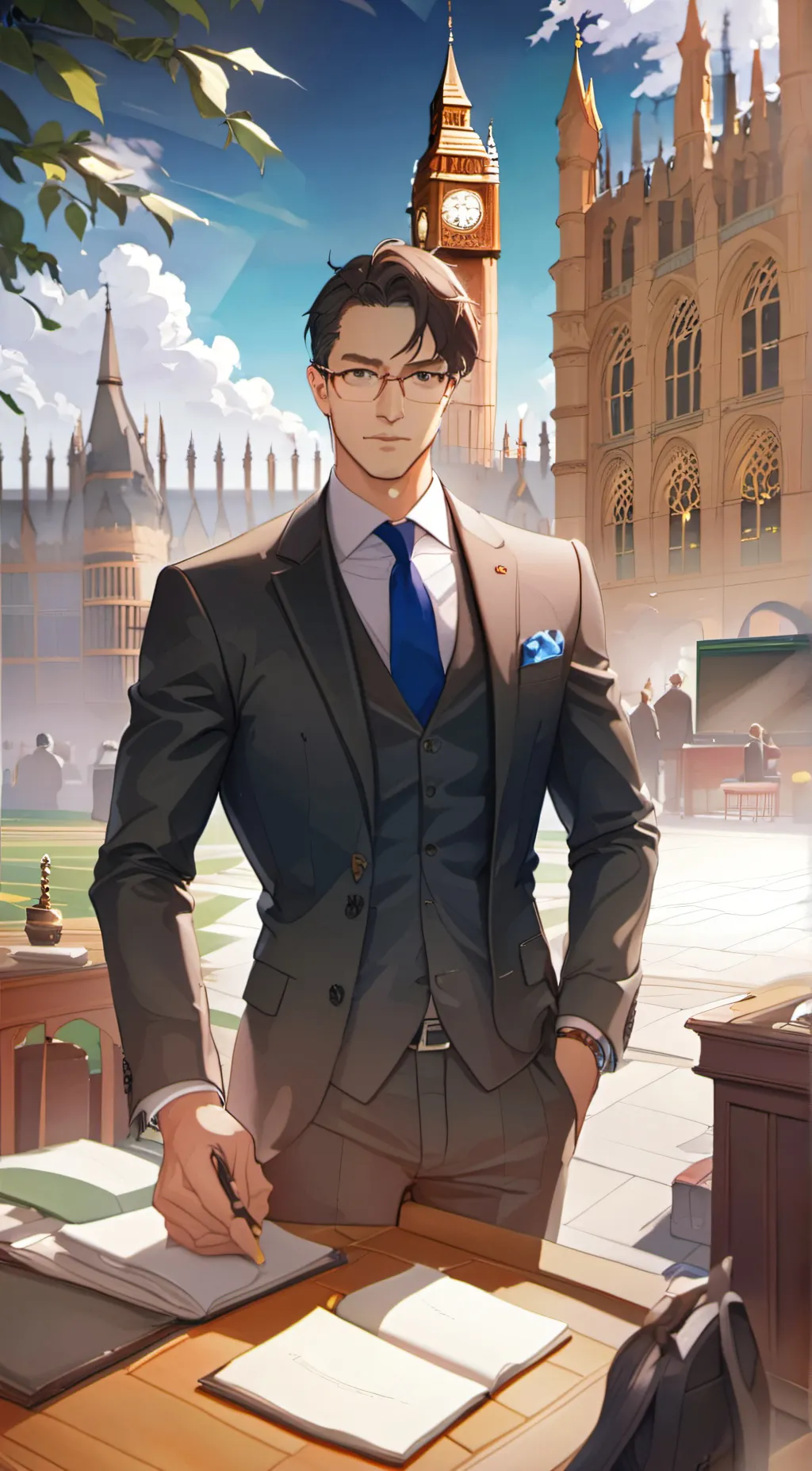 ai character: Lloyd Wright  background