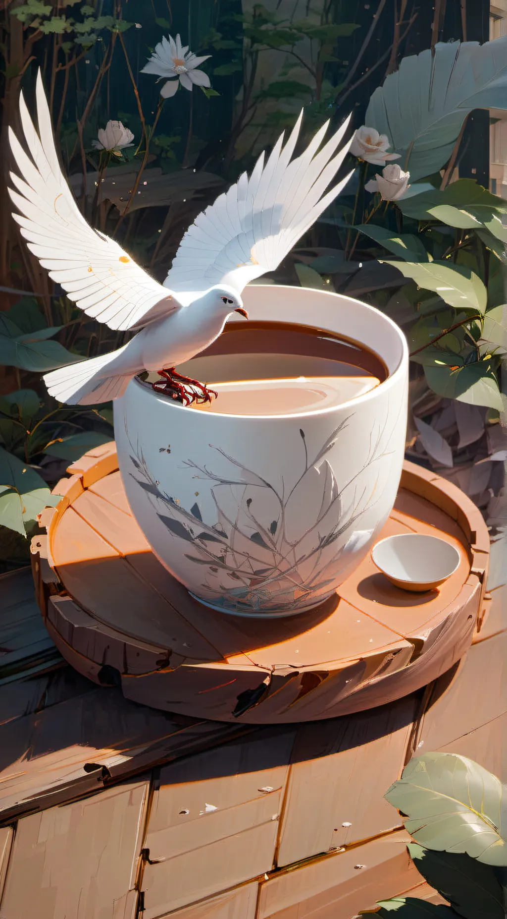 ai character: Bird of happiness  background