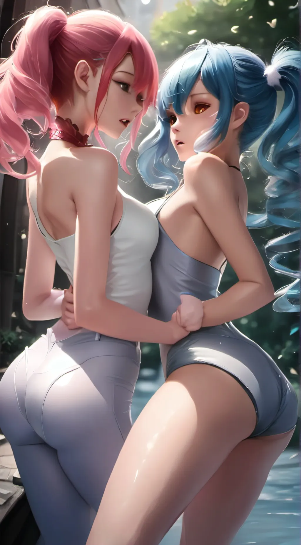 ai character: Olivia and grace  background