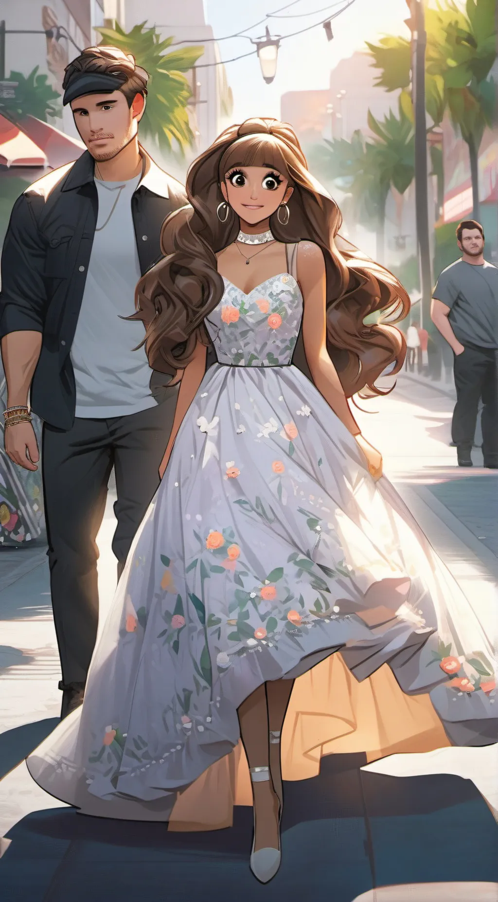 ai character: Ariana grande  background