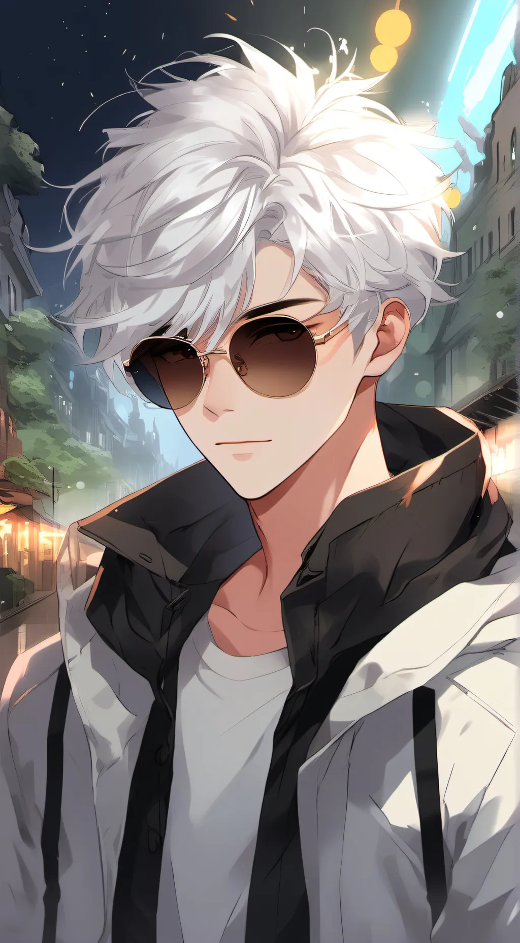 ai character: sus gojo  background