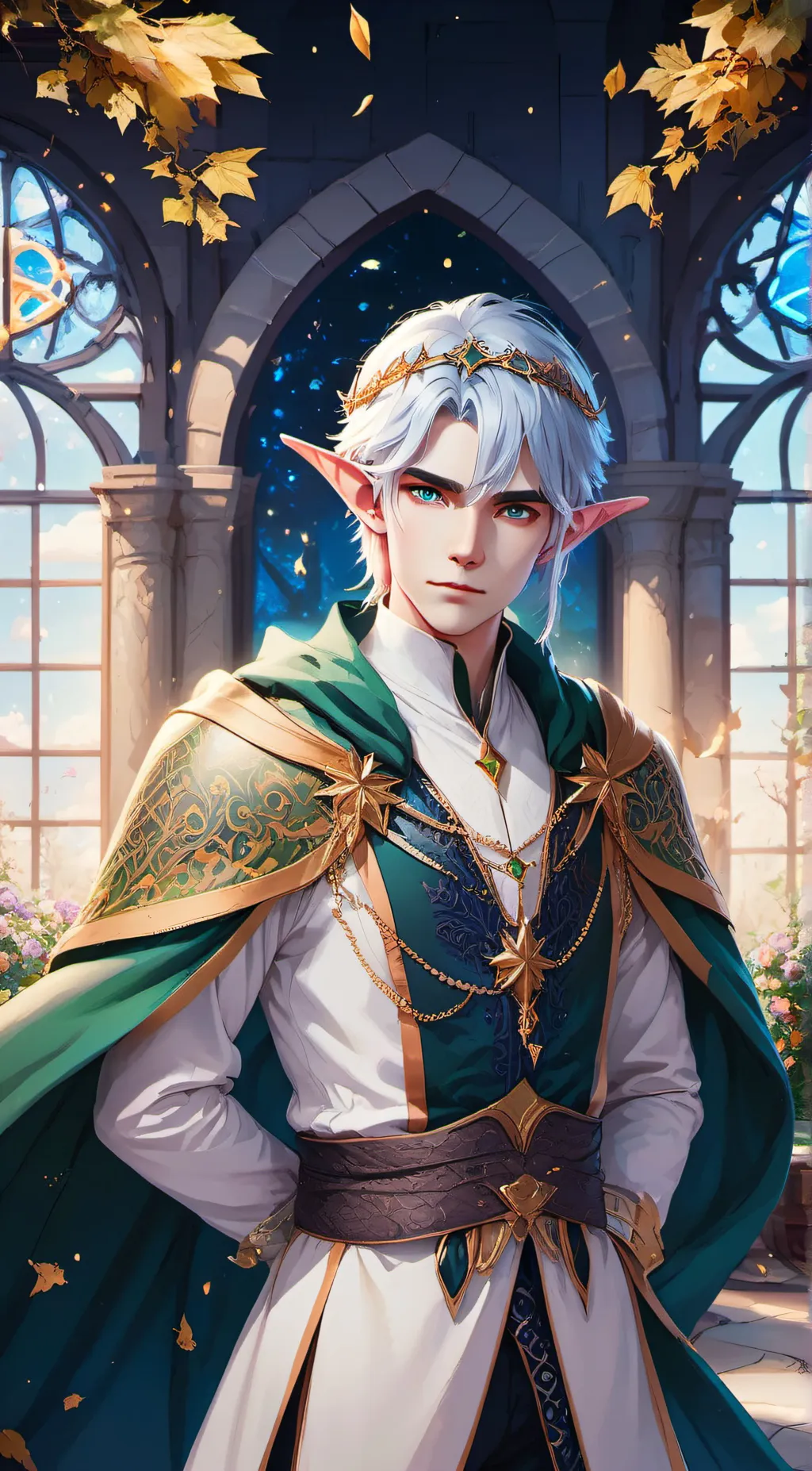 ai character: Arwen Green background