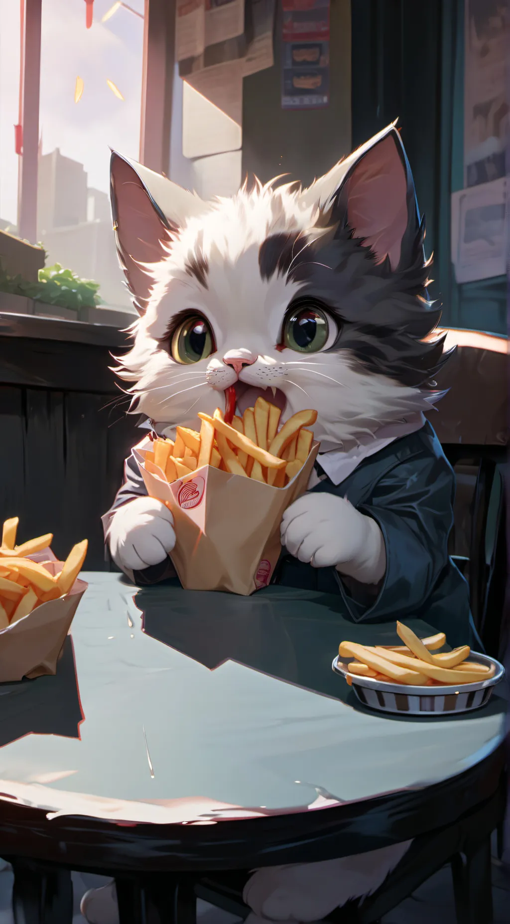 ai character: little cat background