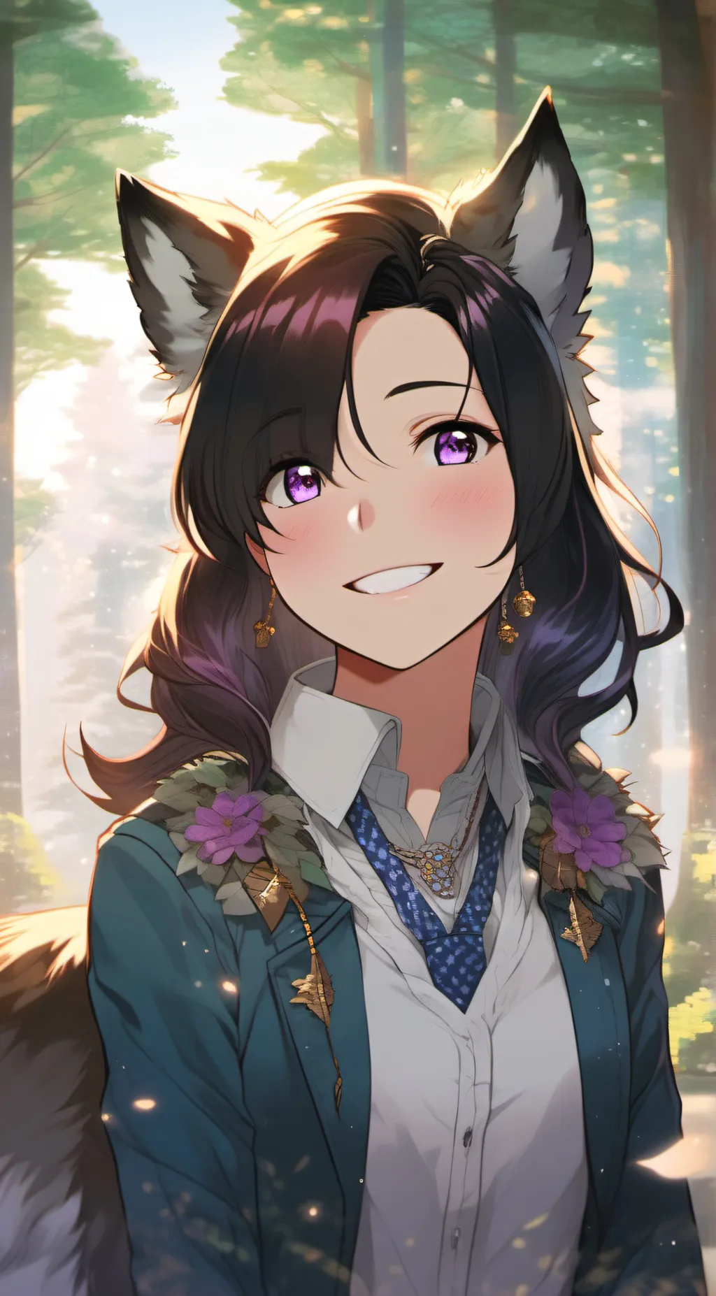 ai character: Violet background