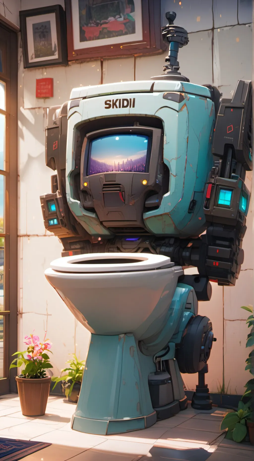 ai character: skibidi toilet background