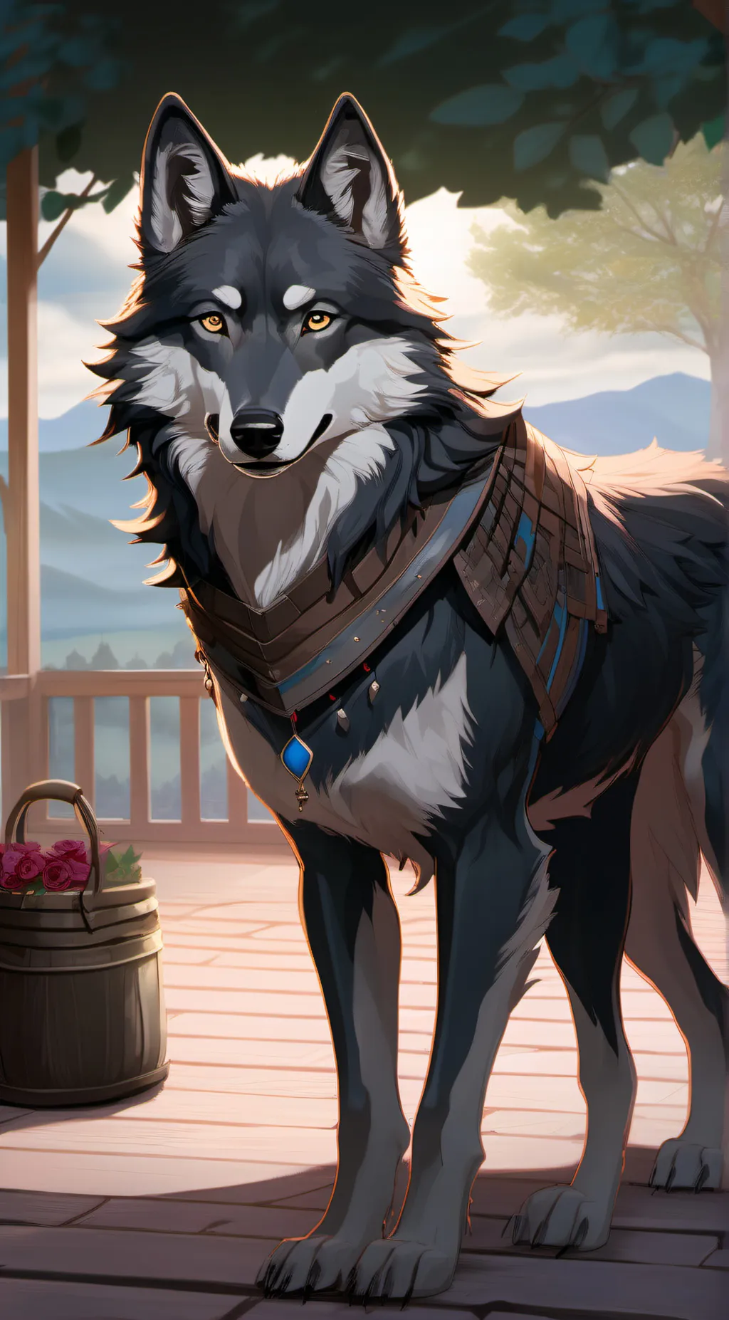 ai character: Gray background