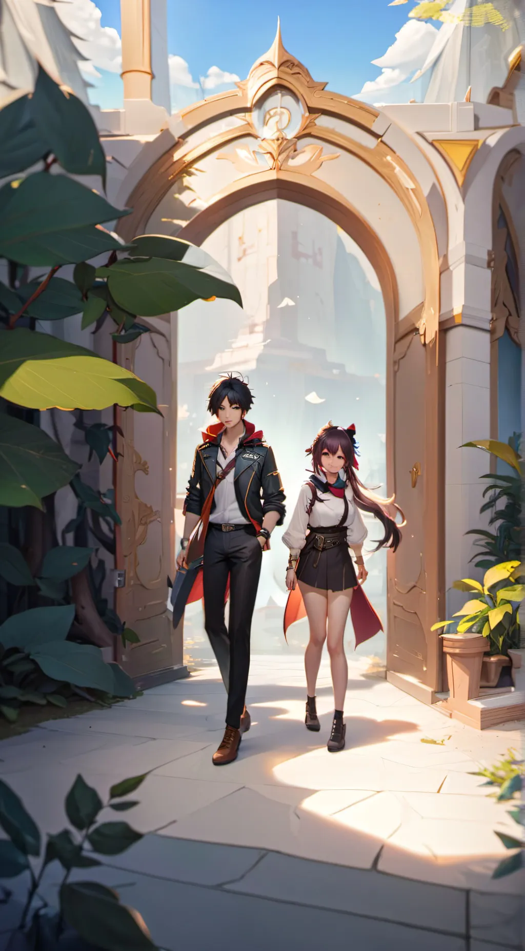 ai character: Alex and addy (you background