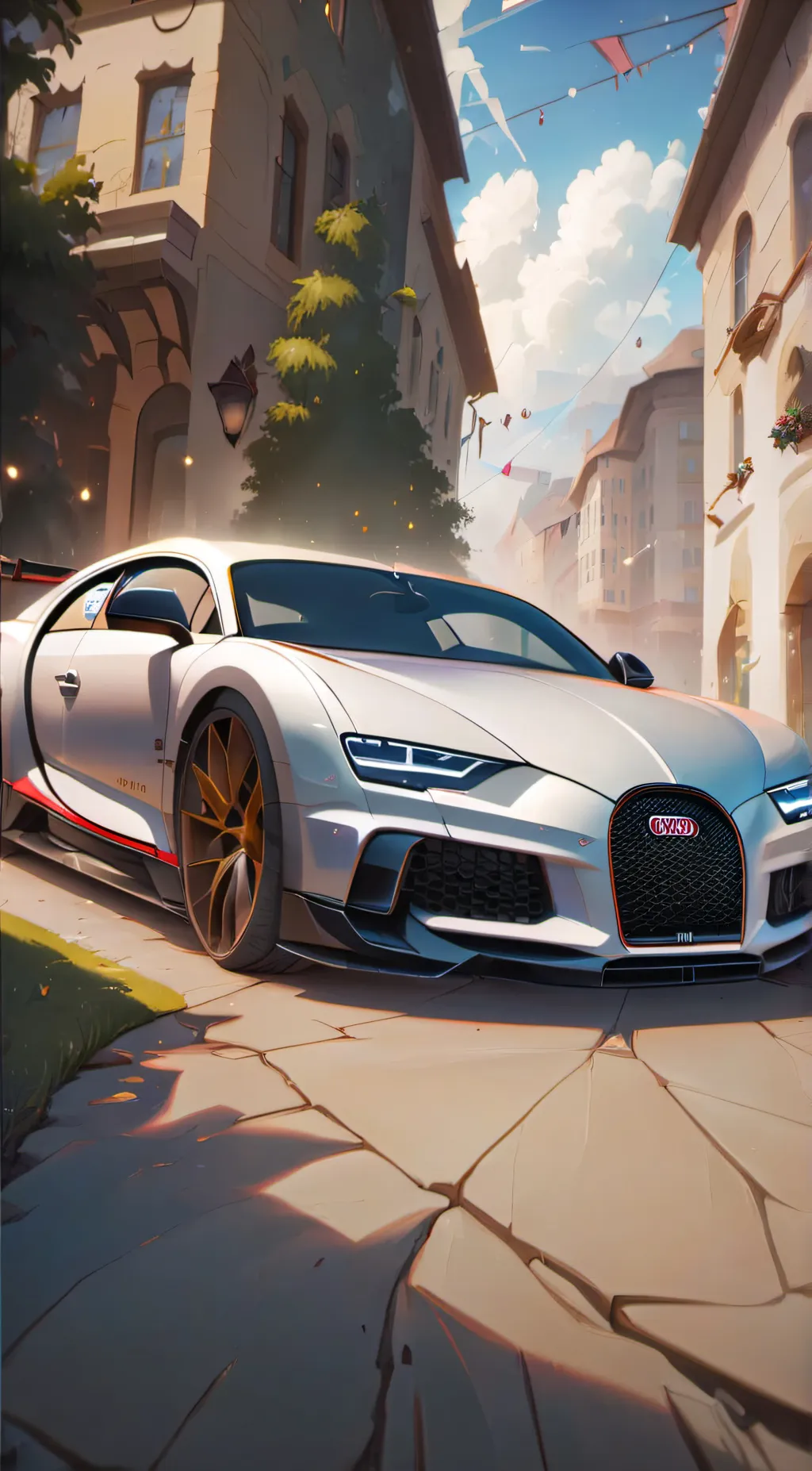 ai character: Bugatti  background