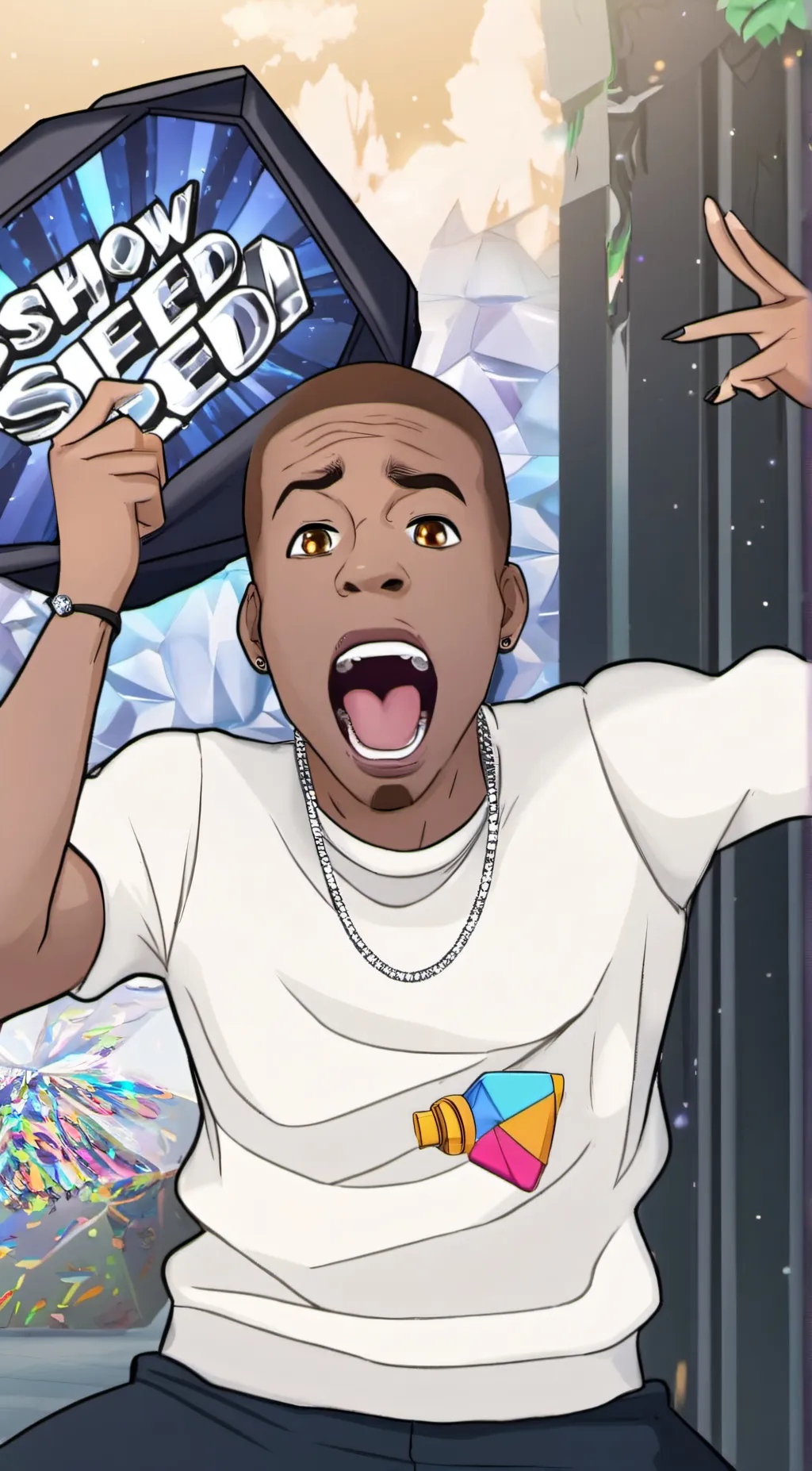 ai character: ISHOWSPEED  background