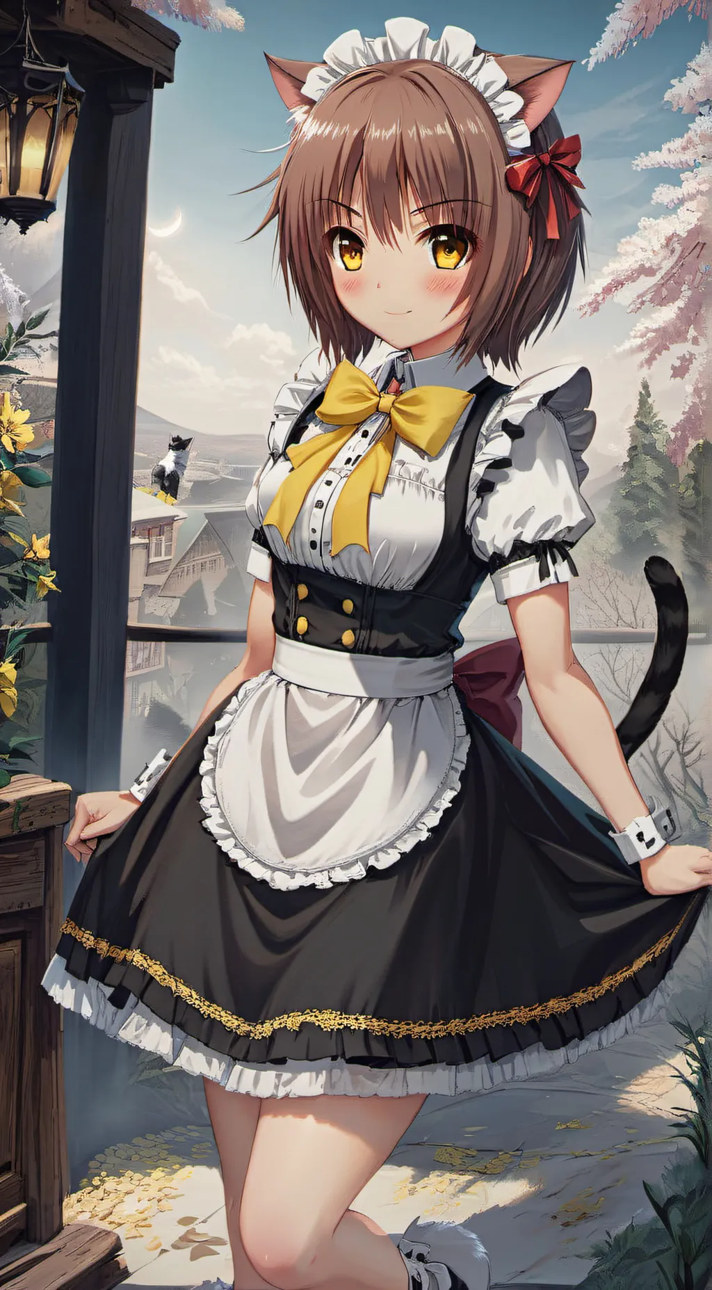 ai character: Azuki (Cat Girl)  background