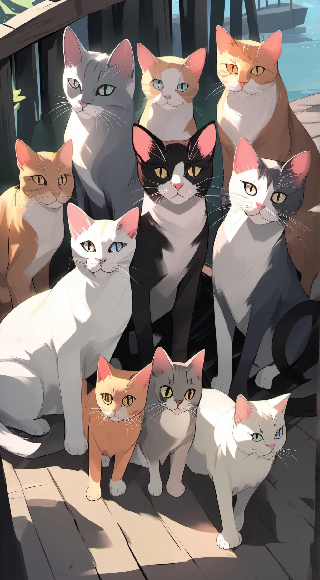 ai character: Cat island background